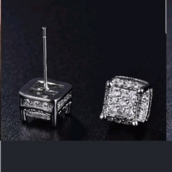 FASHION UNIQUE Jewelry - Men's women's Hip Hop 18K /Silver Princess Cut Whi FASHION UNIQUE Jewelry - Men's women's Hip Hop 18K /Silver Princess Cut Whi